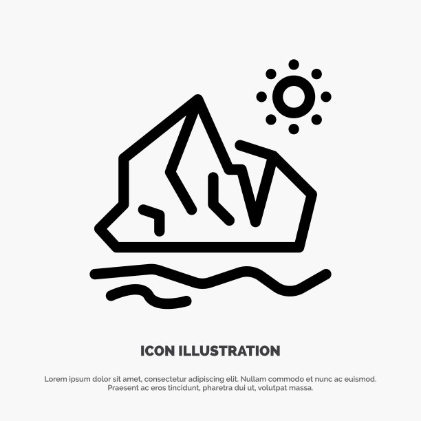 生态环境冰山融化线标志图片下载