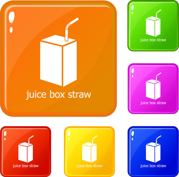 果汁盒吸管图标设置颜色图片下载