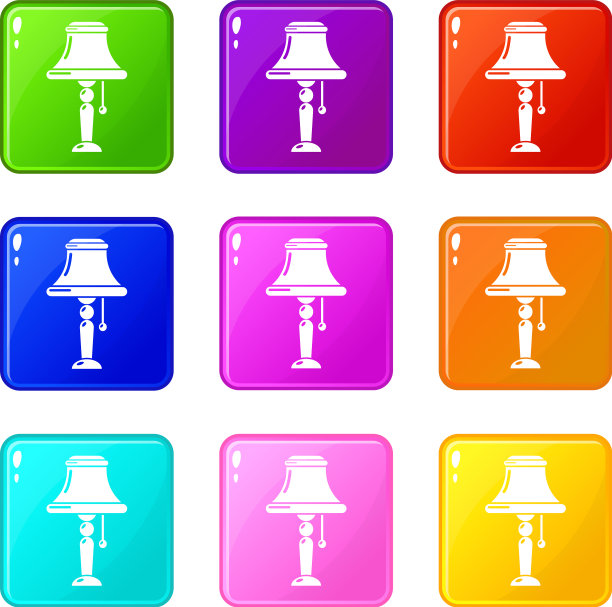 厨房灯图标集9种颜色收集图片下载