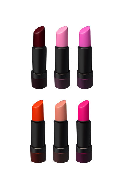 口红设置在白色的背景美丽图片下载
