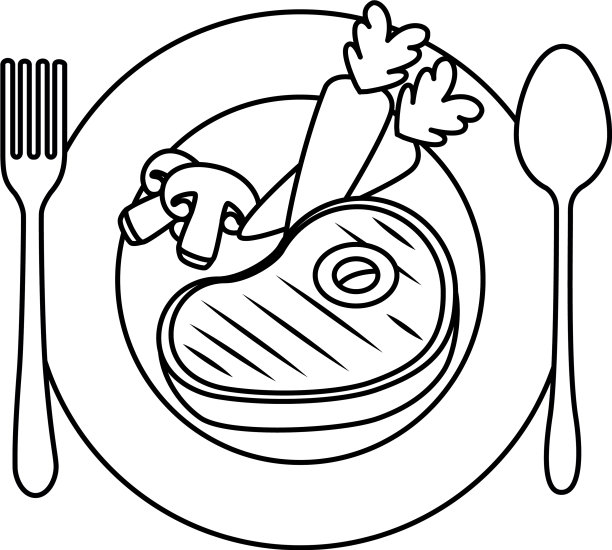 美味的牛排配胡萝卜和蘑菇图片下载