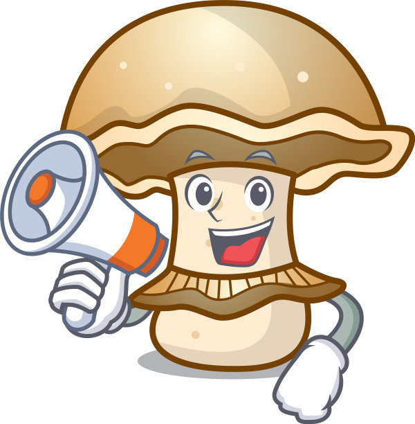 带有扩音器portobello蘑菇角色图片下载