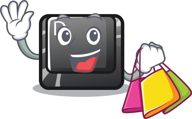 购物按钮d隔离卡通图片下载