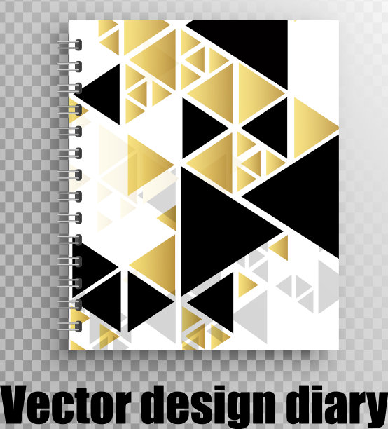 模拟记事本封面-黑色和金色图片下载