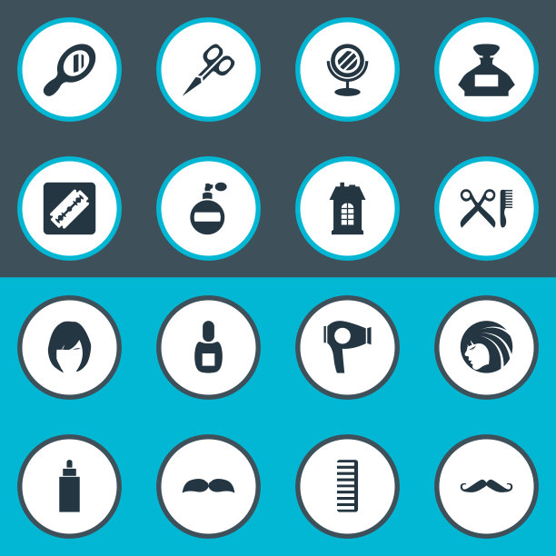 一套简单的美发师图片下载