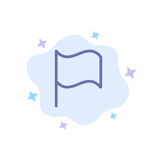 抽象云上的基本旗帜UI蓝色图标图片下载