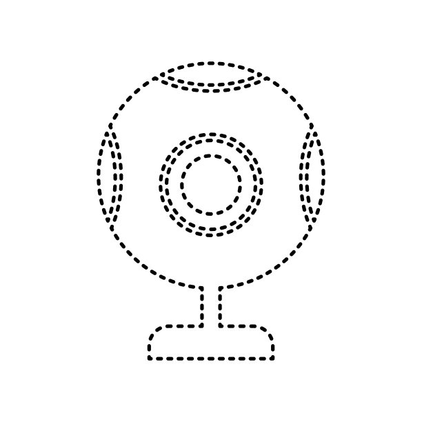 聊天网络摄像头标志黑色虚线图标上图片下载