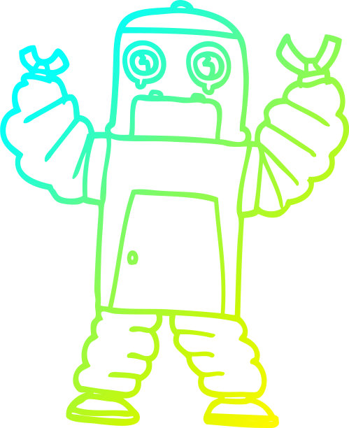 冷梯度线绘制卡通机器人图片下载