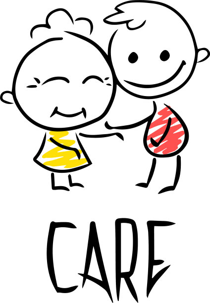 素描一幅工作领导关怀手绘漫画图片下载