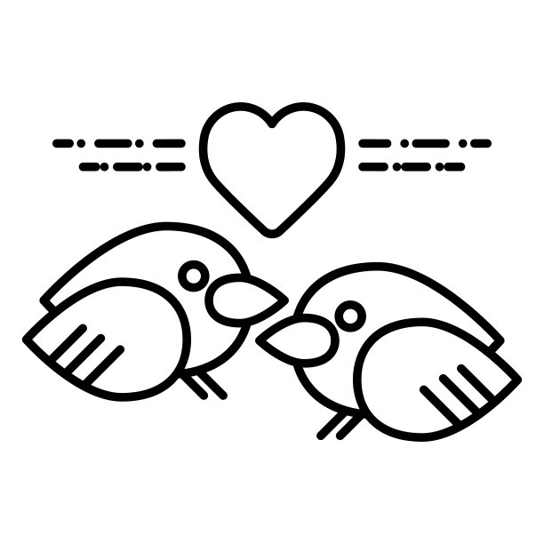 情人节情人鸟图标平面设计图片下载