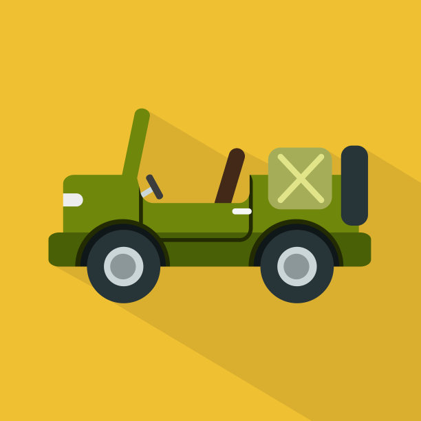 吉普车图标集大扁形图标与风格图片下载