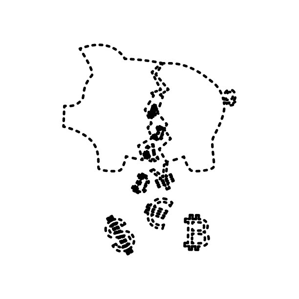 猪钱银行标志黑色虚线图标上图片下载