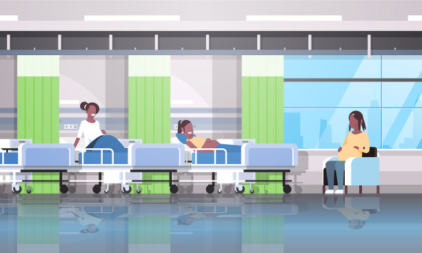 非裔美国孕妇病人坐着图片下载