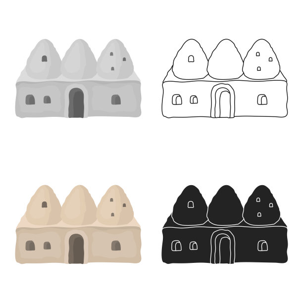 蜂巢屋图标在卡通风格孤立上图片下载