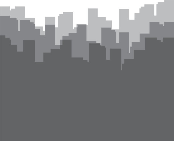 城市景观建筑剪影图标图片下载