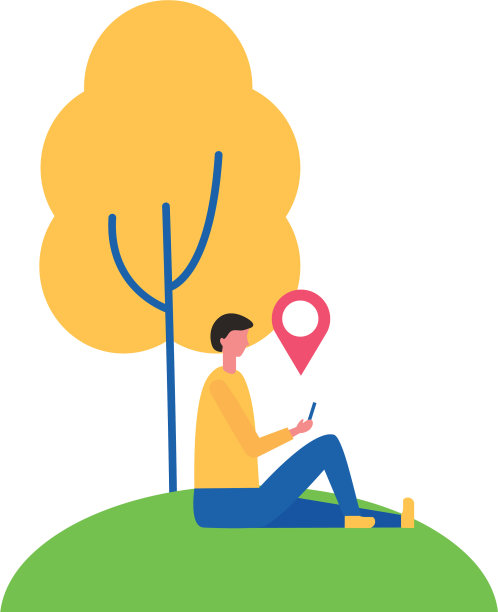 一名男子坐在树旁，移动位置图片下载