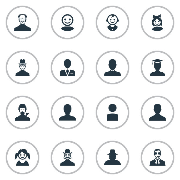 一组简单的人类图标图片下载