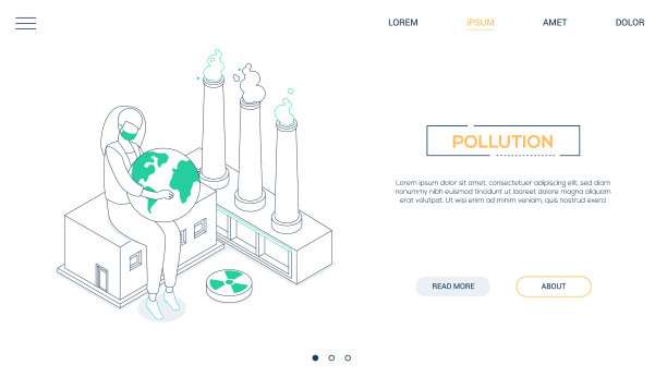 空气污染线设计风格等距网图片下载