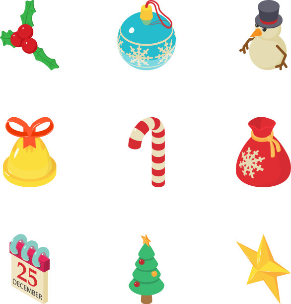 耶稣诞生图标设置卡通风格图片下载