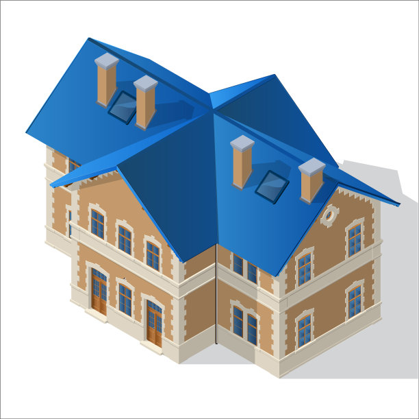 别墅等距EPS10图片下载