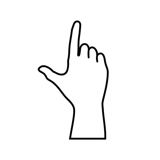 字母j或数字一手势细线艺术图片下载