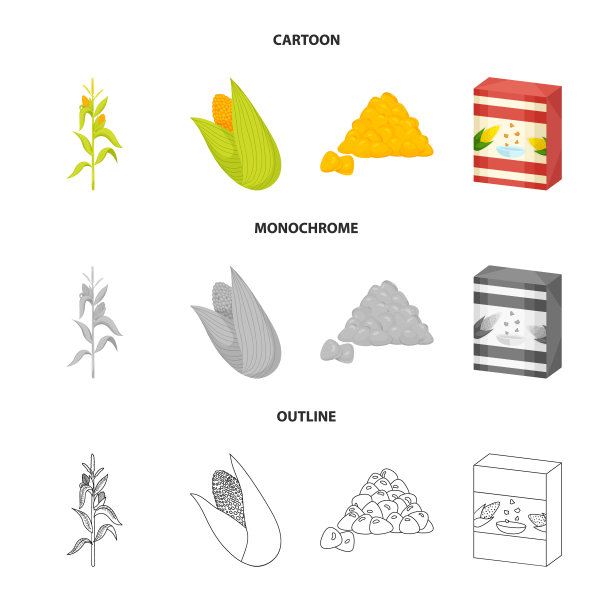 设计玉米田和蔬菜图标集图片下载