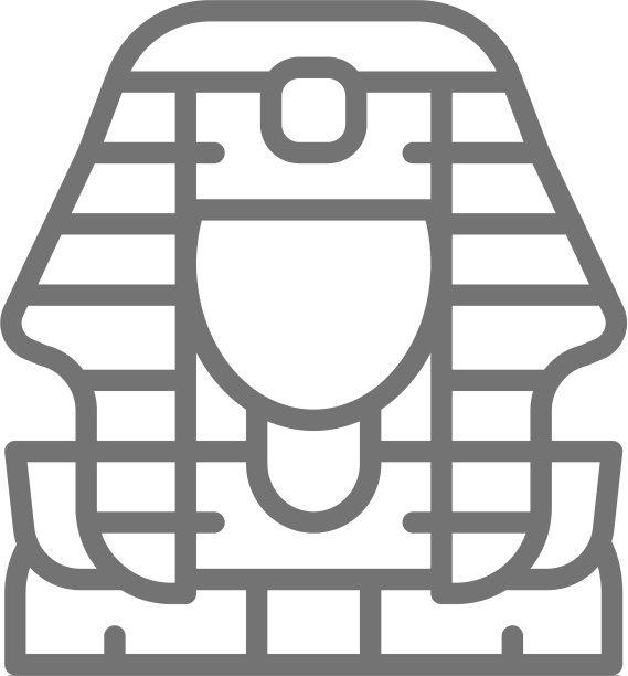 埃及法老的面具，图坦卡蒙线图标图片下载