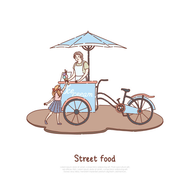 穿着围裙卖甜食的女人图片下载