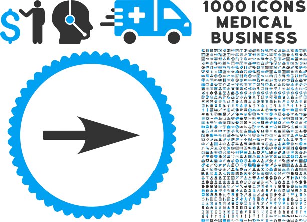 箭头轴X图标与1000医疗业务图片下载