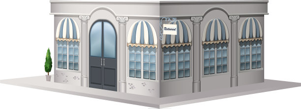 复古风格的商店建筑设计图片下载