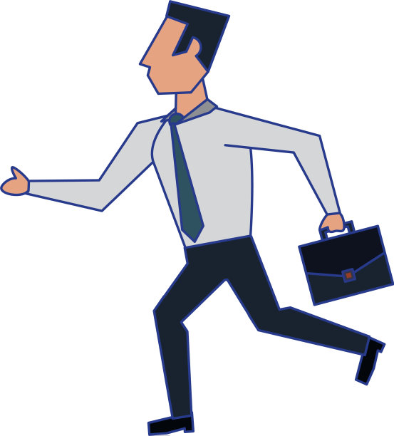 商人头像图标卡通蓝线图片下载