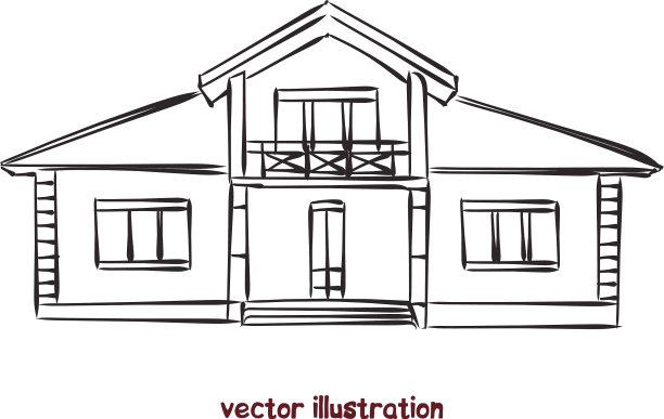 素描木屋图片下载