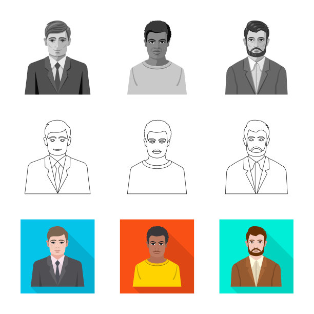 设计发型和职业图标图片下载