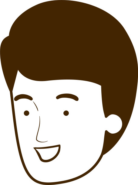 剪影头青年笑白图片下载