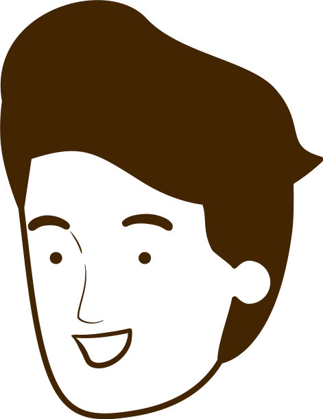 剪影头青年笑白图片下载