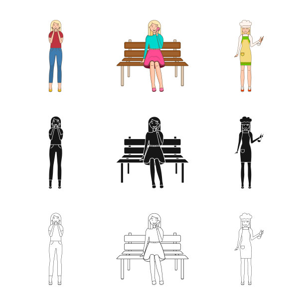 设计姿态和情绪的符号集图片下载