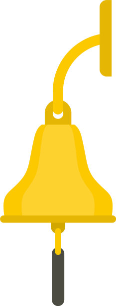 金色的船钟孤立的图标图片下载