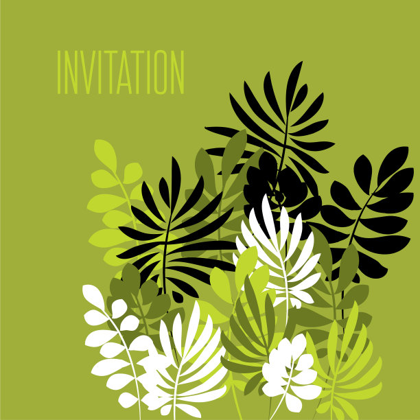 热带叶单色图案图片下载