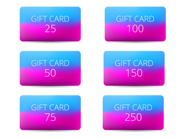 一套礼品卡与梯度背景图片下载