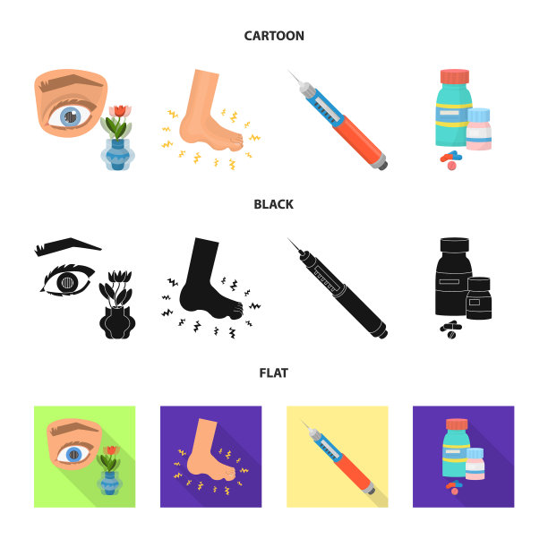 设计的饮食和治疗标志集图片下载