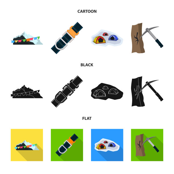 登山和山峰图标的设计图片下载