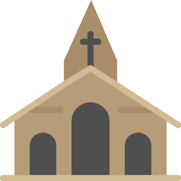 建筑圣诞教堂春平彩色图标图片下载