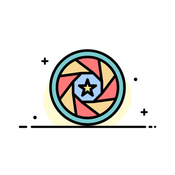 光圈胶片标志电影照片业务平线图片下载