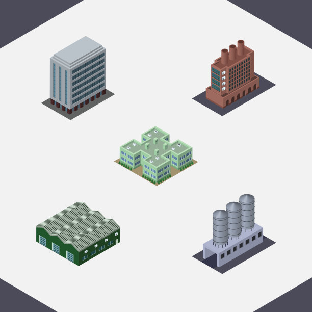 等距建筑集水存储图片下载