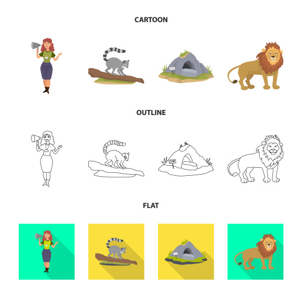 孤立对象的自然和有趣的图标集图片下载