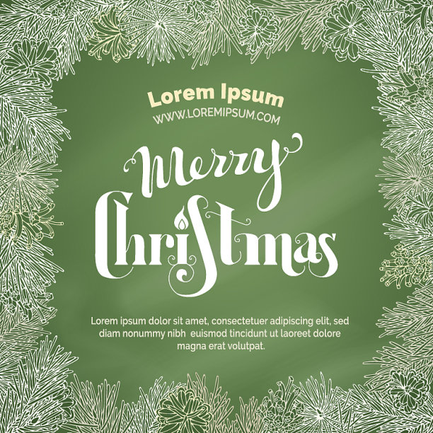 粉笔圣诞快乐背景图片下载