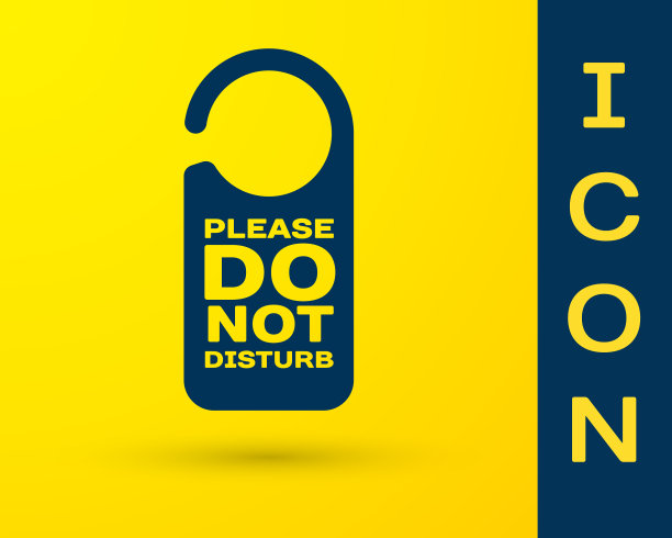 蓝色请勿打扰图标隔离黄色图片下载
