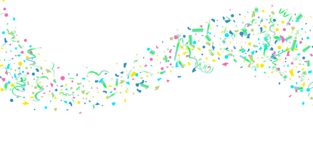 白色背景上五颜六色的五彩纸屑图片下载