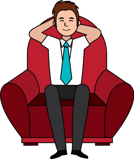 在沙发上放松的商人图片下载