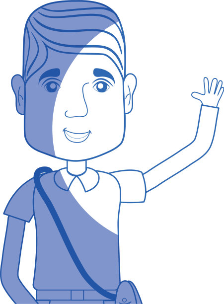 剪影男人，包和发型图片下载